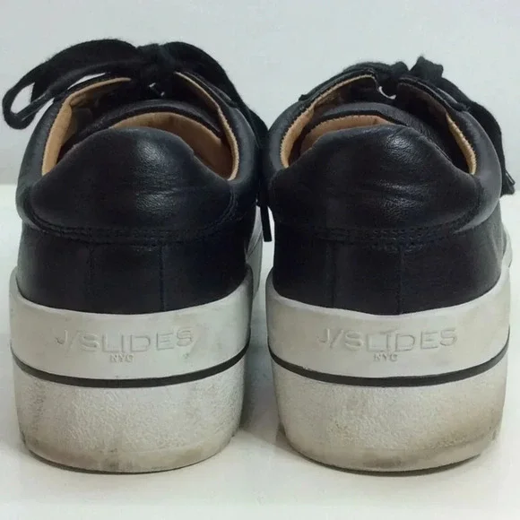 J/Slides Black Leather Sneakers - Picture 11 of 12